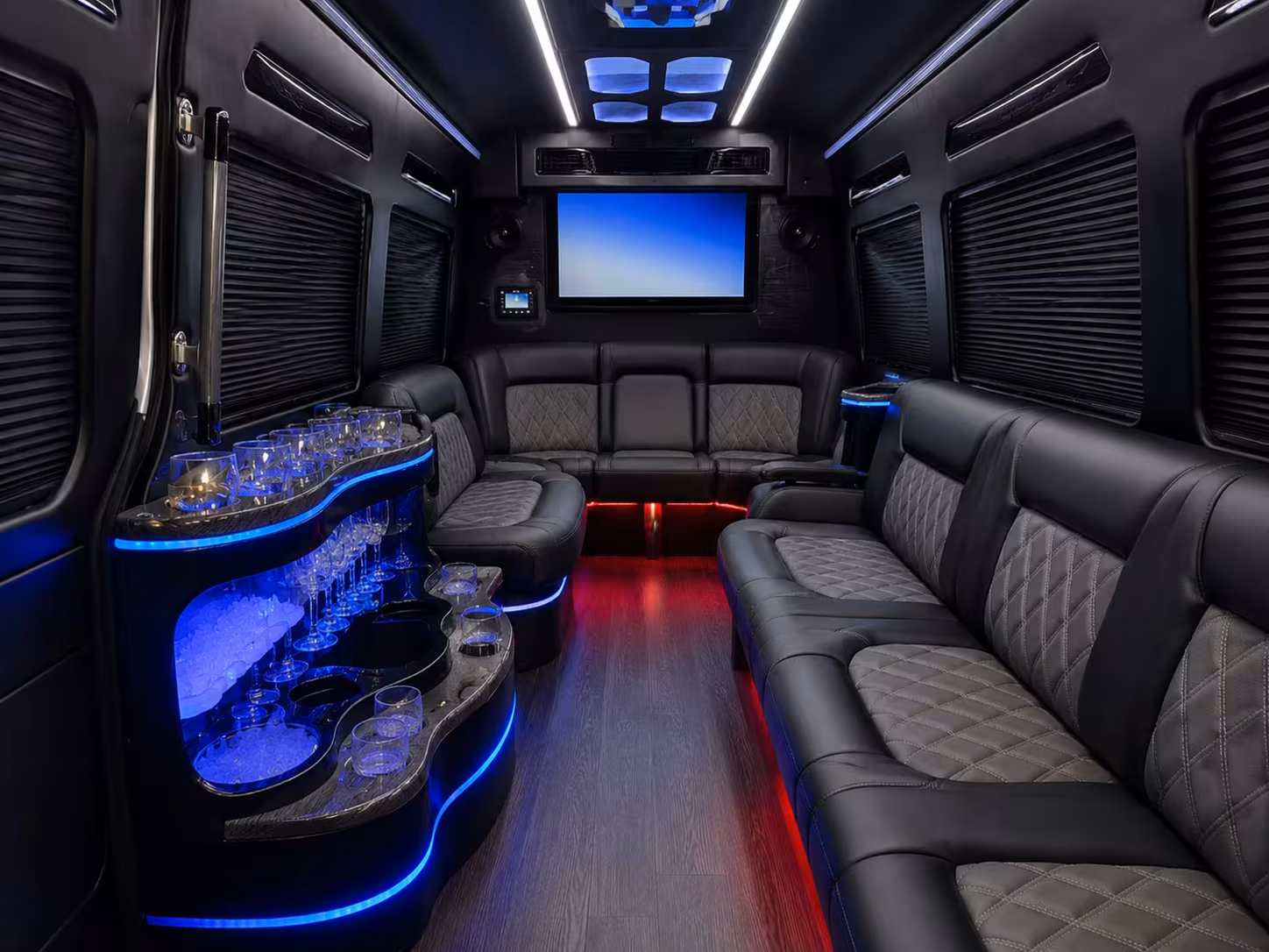 bus rental options for long beach trips