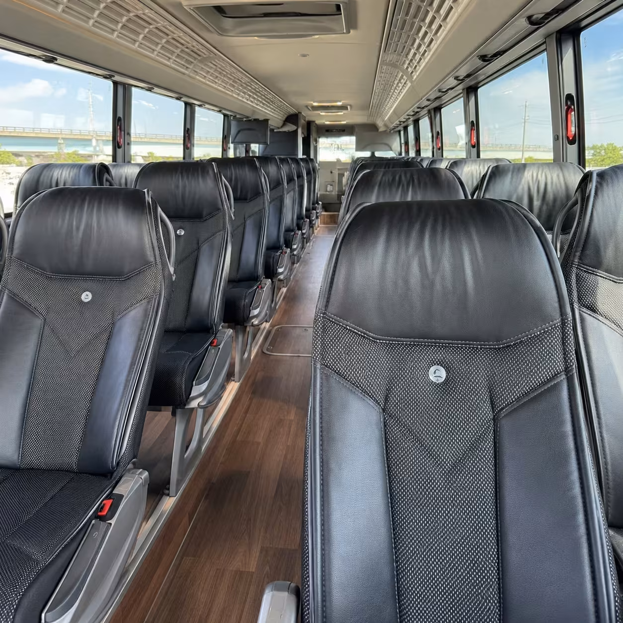 long beach charter bus interior