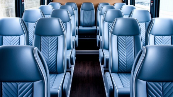 long beach 28 passenger minibus inside