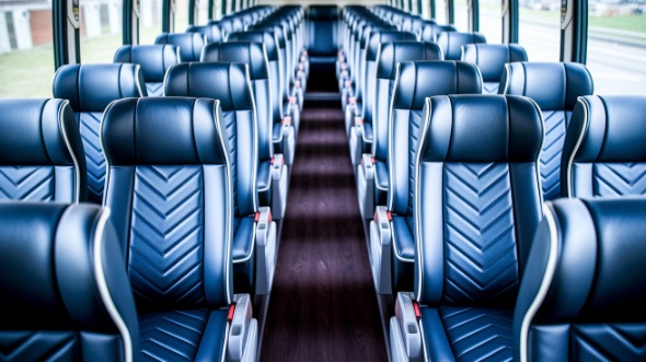 long beach 55 passenger charter bus inside