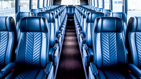 long beach 56 passenger charter bus inside