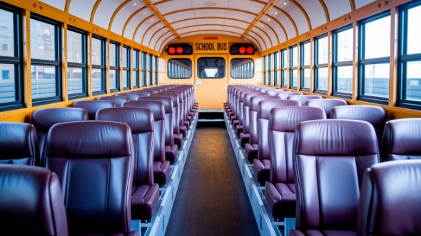 school bus rental interior long beach